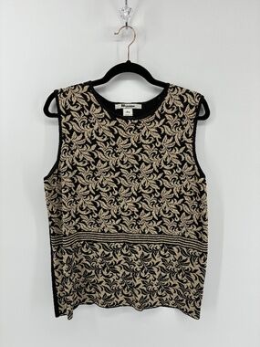 Black & Gold Sleeveless Nygard Dress Top